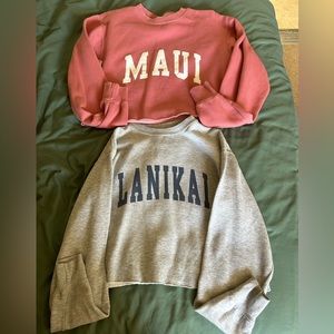 SOLD! Set of 2 Brandy Melville cropped sweatshirts